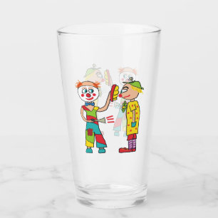 Circus Clowns Glass