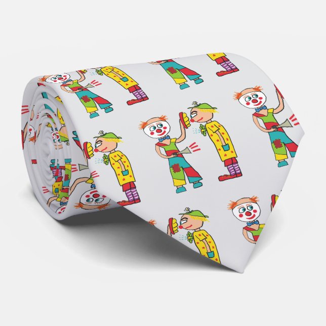 Circus Clowns Tie (Rolled)
