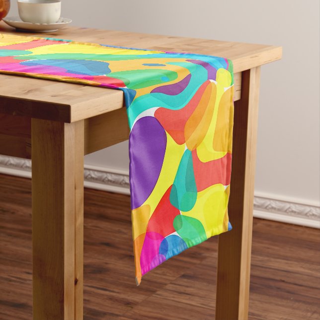 Circus Colours Chaos Abstract Art Pattern Long Table Runner (In Situ)