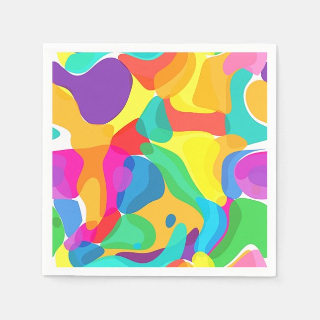 Circus Colours Chaos Abstract Art Pattern Napkin (Front)