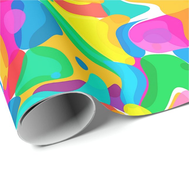 Circus Colours Chaos Abstract Art Pattern Wrapping Paper (Roll Corner)
