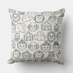 circus cookies indigo ivory cushion