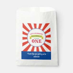 Circus Cute Colourful 1st Birthday Party Theme Favour Bag