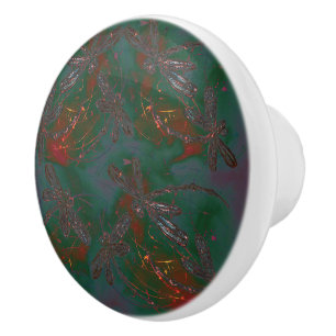 Circus Dance Dragonflies Ceramic Knob