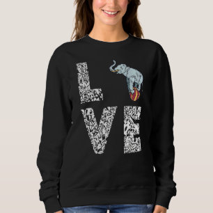 Circus Elephant Ball Balancing Love Leopard Carniv Sweatshirt
