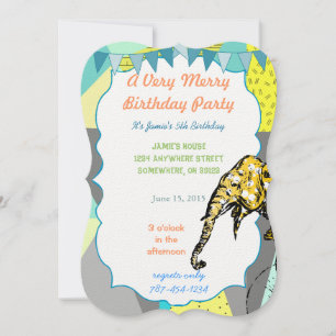 Circus Elephant Birthday Party Invitation Bunting