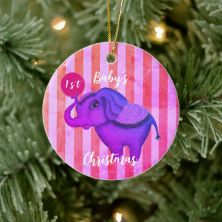 Circus Elephant Ceramic Ornament