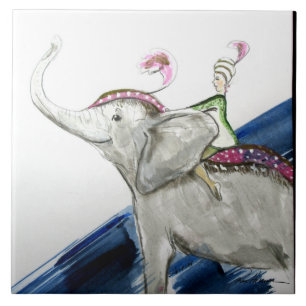 Circus Elephant Ceramic Tile