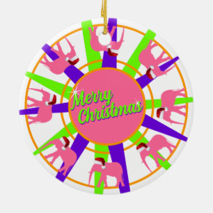 Circus Elephant Christmas Ceramic Ornament