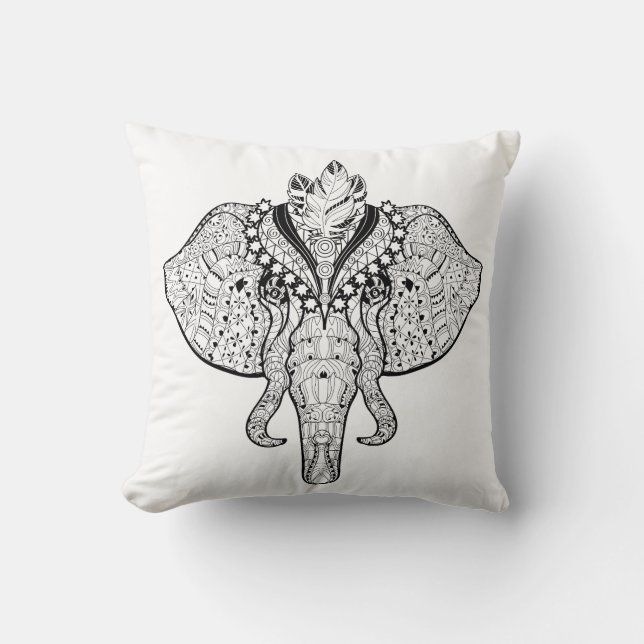 Circus Elephant Doodle Cushion (Front)