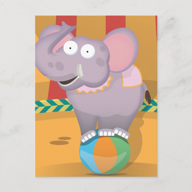 Circus Elephant Postcard (Front)