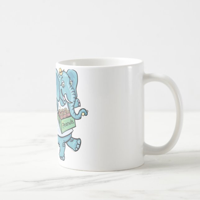 Circus Elephant selling peanuts Coffee Mug (Right)