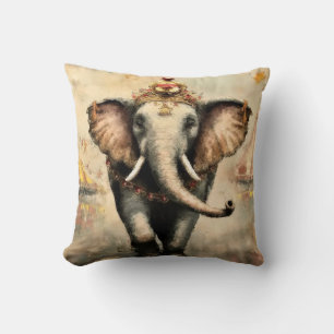 Circus Elephant Throw Pillow
