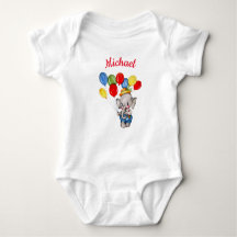 Circus Elephant with balloons personalised name