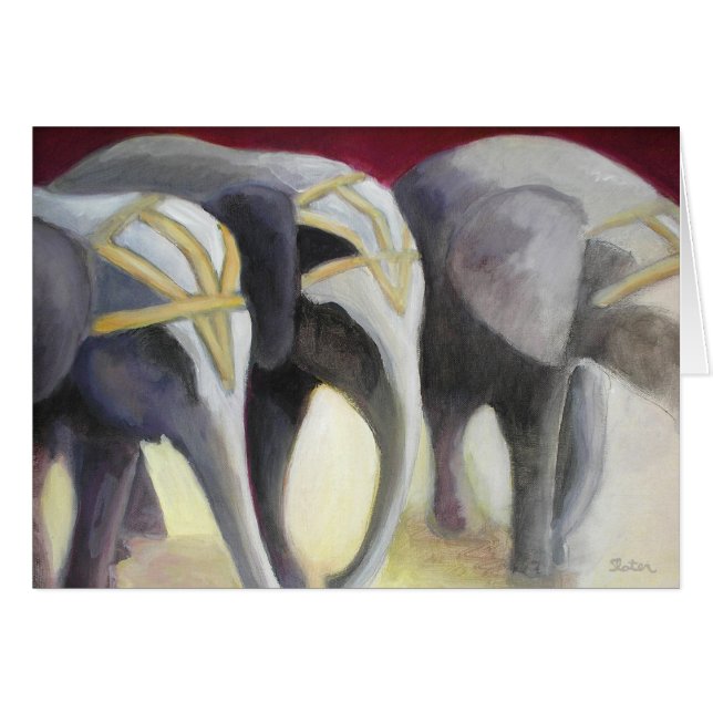 Circus Elephants Card (Front Horizontal)