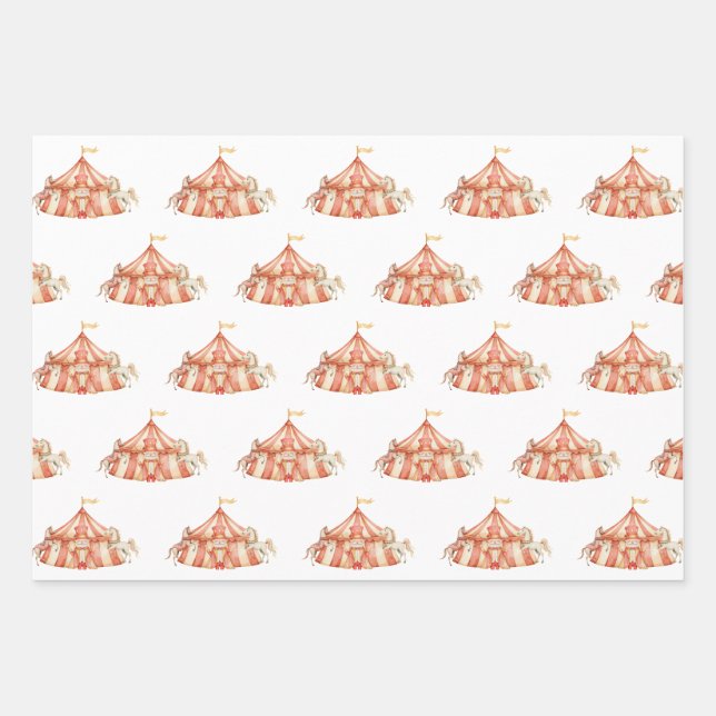 Circus Festival Birthday  Wrapping Paper Sheet (Front)