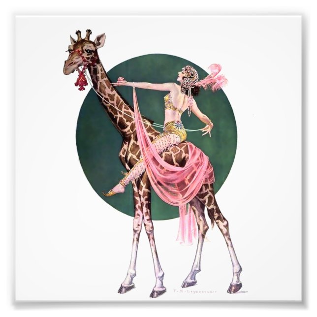 “Circus Giraffe Rider” by FX Leyendecker Photo Print (Front)