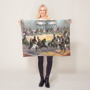 Circus Grand Finale, Circa 1872. Fleece Blanket