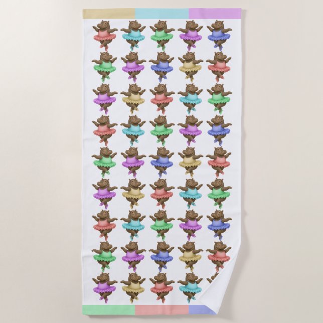 Circus hippo Beach Towel (Front)