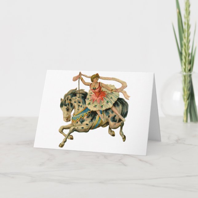 Circus Horse and Dancer Greeting Card (Front)