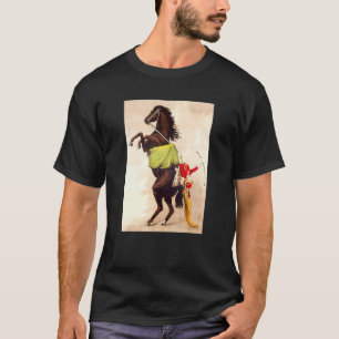 Circus Horse On Back Legs Girl Trainer Long Blonde T-Shirt