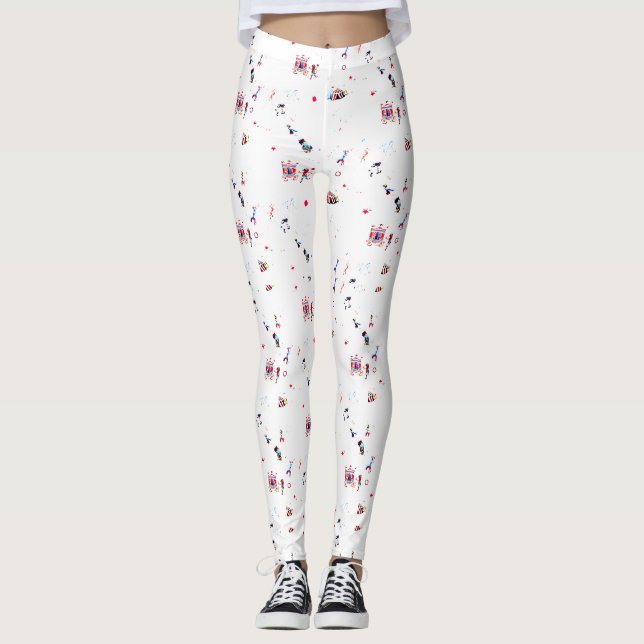 circus inspired carnival big top fair leggings (Front)