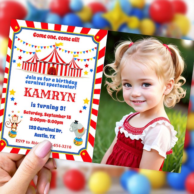 Circus invitation, Carnival birthday Invitation (Creator Uploaded)