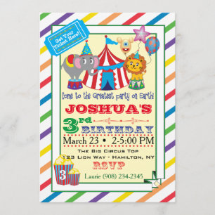Circus Invitation w/Elephant