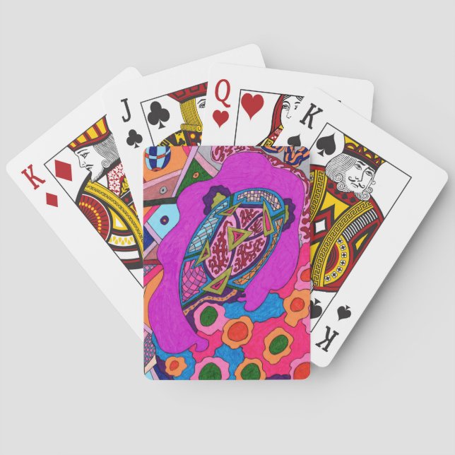 Circus Lion Abstract Playing Cards (Back)