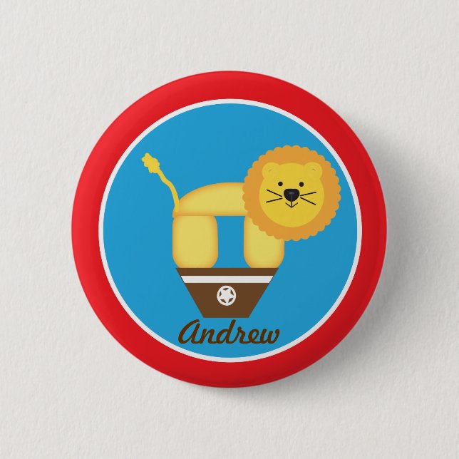 Circus Lion Birthday Button (Front)