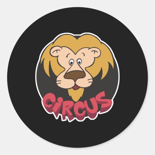 circus lion design classic round sticker (Front)