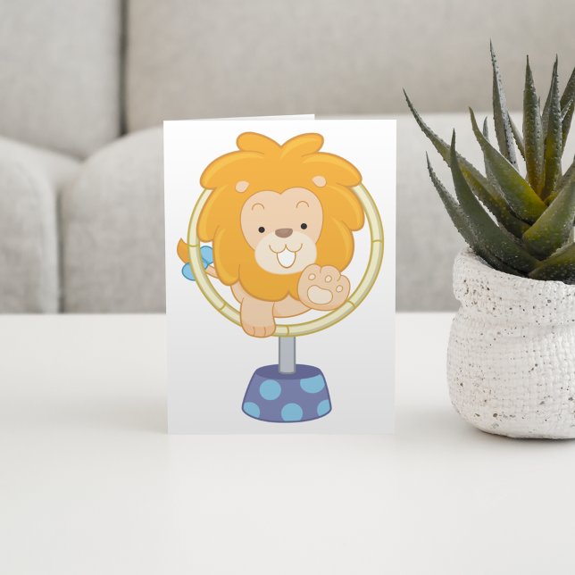 Circus Lion Jumping Through A Hoop Card (Creator Uploaded)