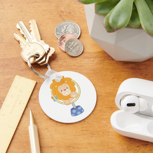 Circus Lion Jumping Through A Hoop Key Ring (Creator Uploaded)