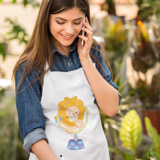 Circus Lion Jumping Through A Hoop Standard Apron (Creator Uploaded)