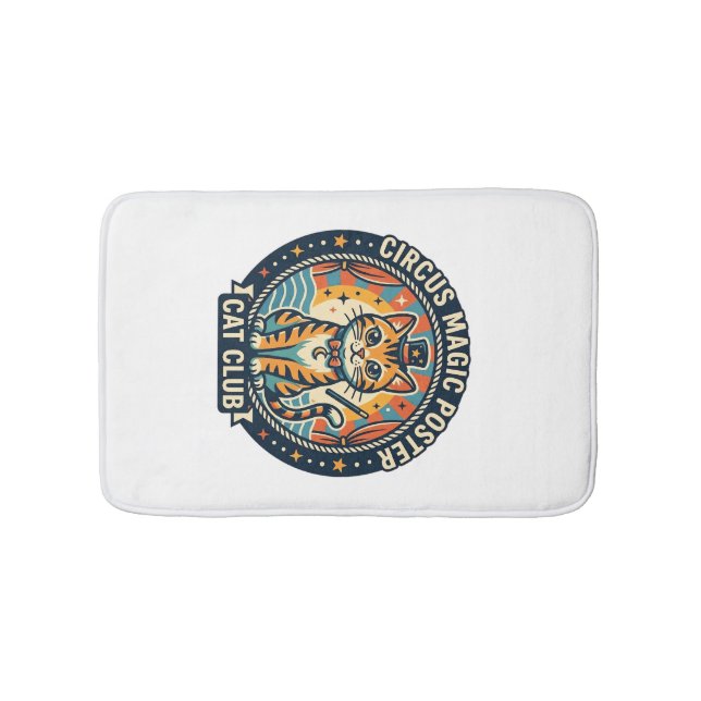Circus Magic Poster Cat Cute Kitty Design - Circus Bath Mat (Front)