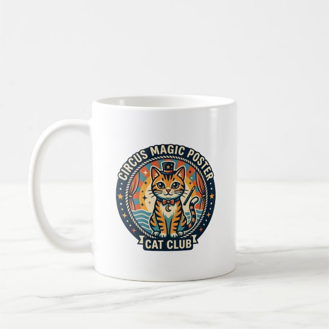 Circus Magic Poster Cat Cute Kitty Design - Circus Coffee Mug (Left)