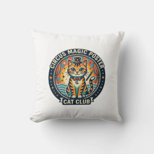 Circus Magic Poster Cat Cute Kitty Design - Circus Cushion