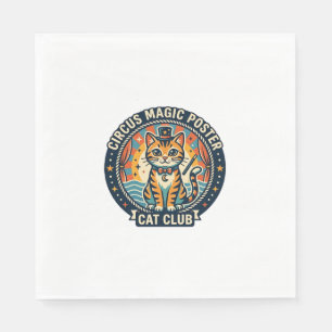 Circus Magic Poster Cat Cute Kitty Design - Circus Napkin