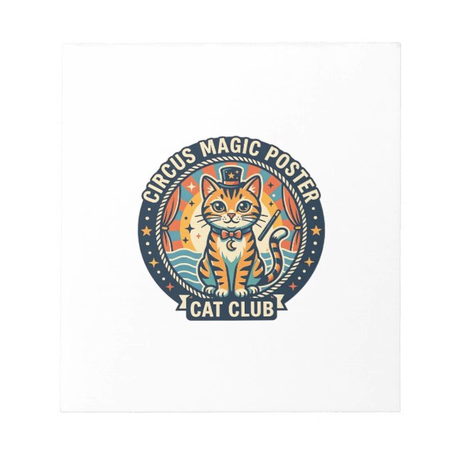 Circus Magic Poster Cat Cute Kitty Design - Circus Notepad (Front)