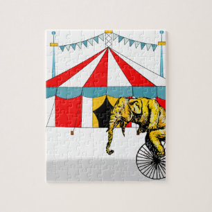 Circus Memorabilia In Memory of Circus Elephants Jigsaw Puzzle