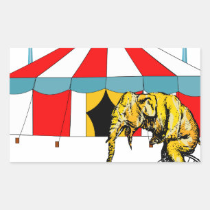 Circus Memorabilia In Memory of Circus Elephants Rectangular Sticker