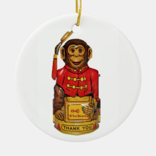 Circus Monkey Ceramic Tree Decoration