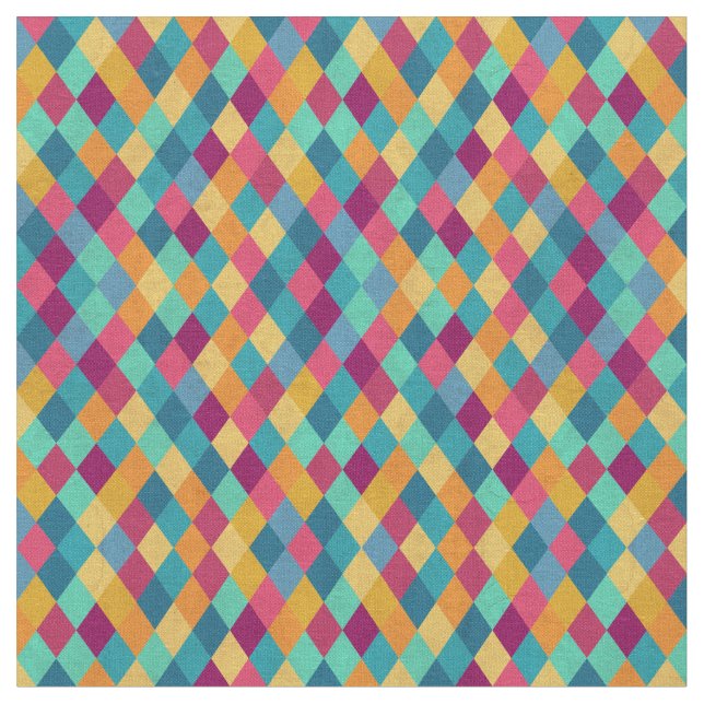 Circus Multicolor Rhombuses Fabric (Close Up)