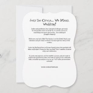 Circus of Love: Funny Wedding Invitation Template