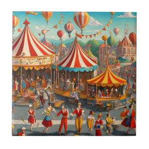 Circus Parade Ceramic Tile