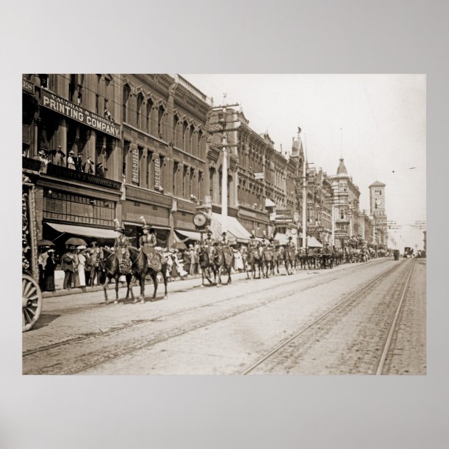 Circus Parade in Tacoma WA circa 1900 Poster (Front)