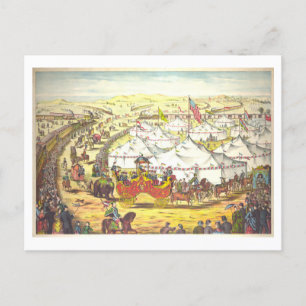 Circus Parade Vintage Poster Postcard