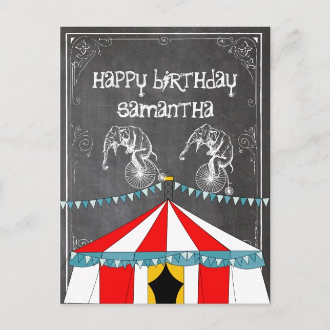 Circus Party Gifts Invitation Postcard (Front)