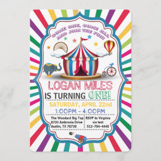 CIRCUS PARTY INVITATION FOR BOYS
