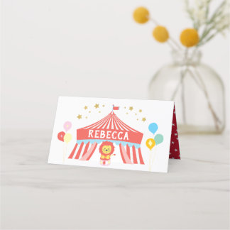 Circus party label, carnival place card